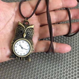 🖤Brass Owl 🦉 watch necklace